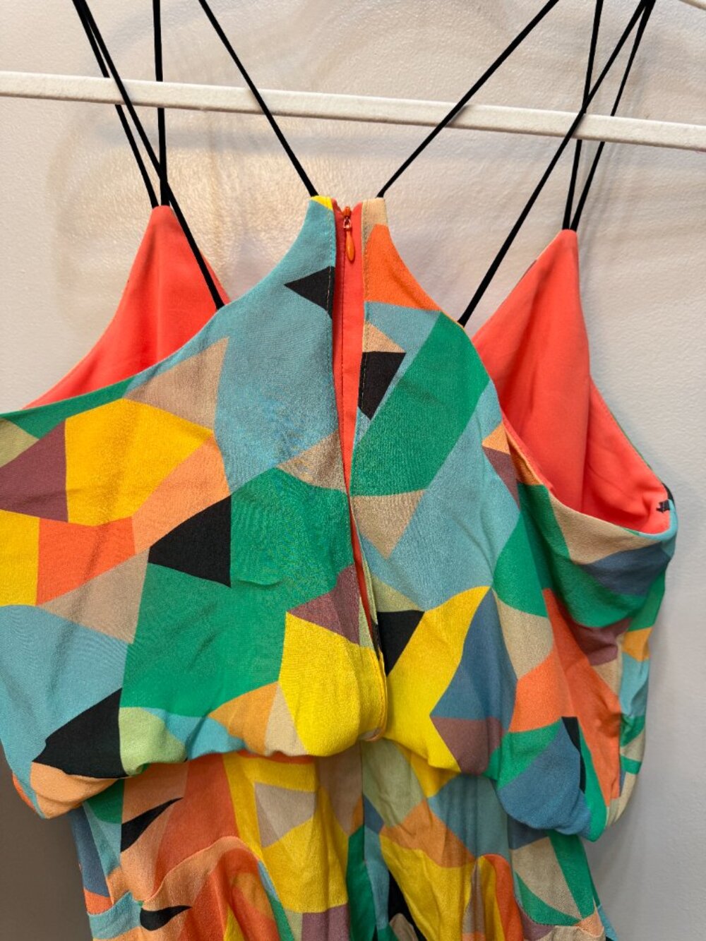 Milly of New York Size 10 Silk Geometric Dress Italian Fabric Made USA Y2K - Picture 4 of 7